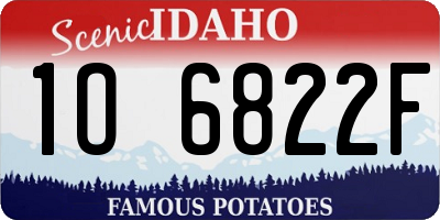 ID license plate 1O6822F