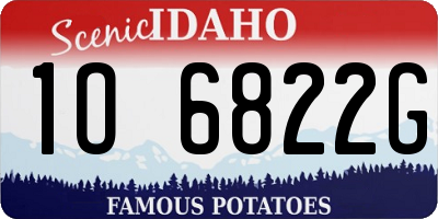 ID license plate 1O6822G