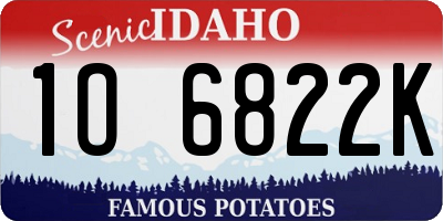 ID license plate 1O6822K