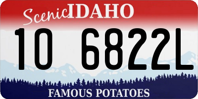 ID license plate 1O6822L