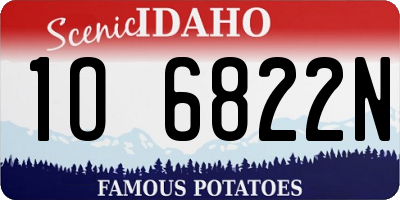 ID license plate 1O6822N