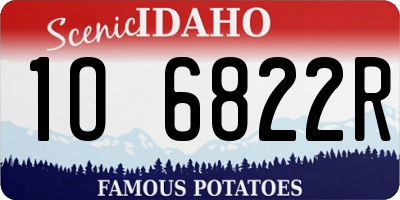 ID license plate 1O6822R