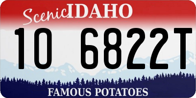 ID license plate 1O6822T