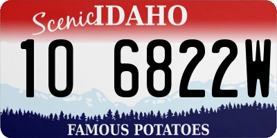 ID license plate 1O6822W