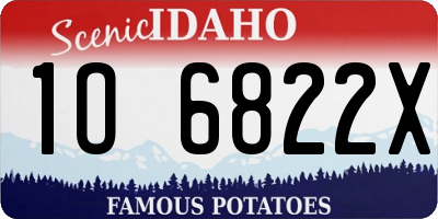 ID license plate 1O6822X