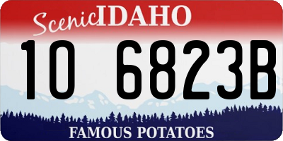 ID license plate 1O6823B