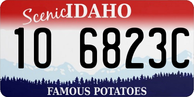 ID license plate 1O6823C