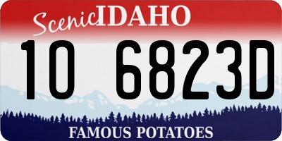 ID license plate 1O6823D