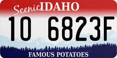 ID license plate 1O6823F
