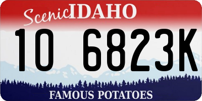 ID license plate 1O6823K