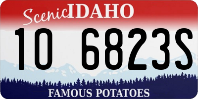 ID license plate 1O6823S