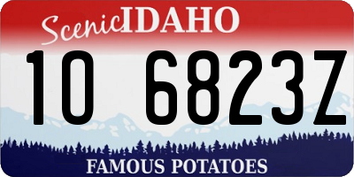 ID license plate 1O6823Z