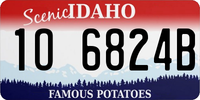 ID license plate 1O6824B