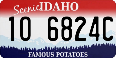 ID license plate 1O6824C
