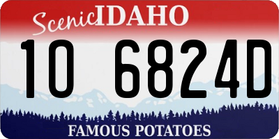 ID license plate 1O6824D
