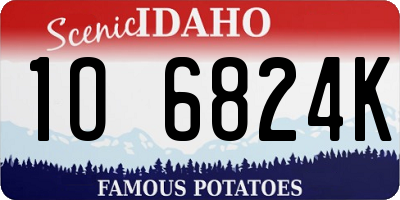 ID license plate 1O6824K