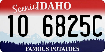 ID license plate 1O6825C
