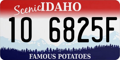 ID license plate 1O6825F