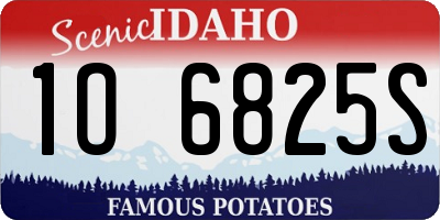 ID license plate 1O6825S