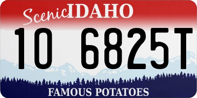 ID license plate 1O6825T