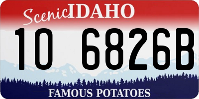 ID license plate 1O6826B