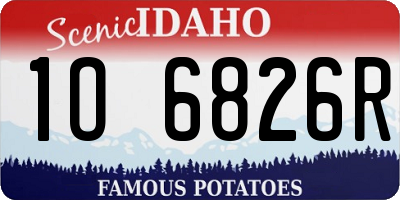 ID license plate 1O6826R