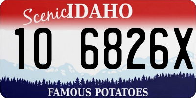 ID license plate 1O6826X