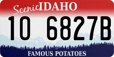 ID license plate 1O6827B