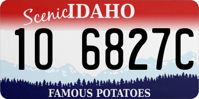 ID license plate 1O6827C