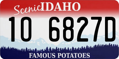 ID license plate 1O6827D