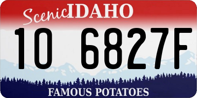ID license plate 1O6827F