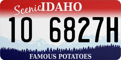ID license plate 1O6827H