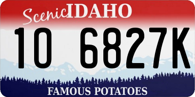 ID license plate 1O6827K