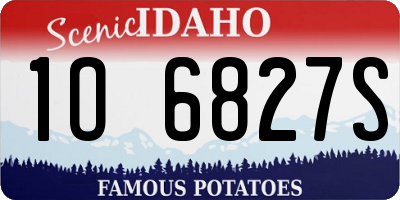 ID license plate 1O6827S