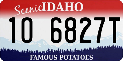 ID license plate 1O6827T