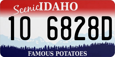 ID license plate 1O6828D