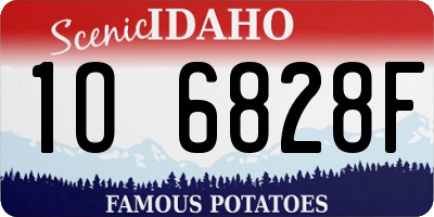 ID license plate 1O6828F