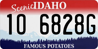 ID license plate 1O6828G