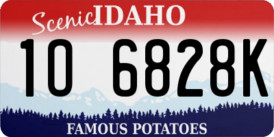 ID license plate 1O6828K
