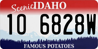 ID license plate 1O6828W