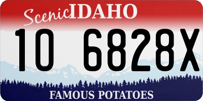 ID license plate 1O6828X
