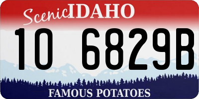 ID license plate 1O6829B