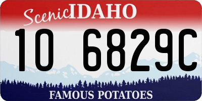 ID license plate 1O6829C