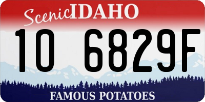 ID license plate 1O6829F