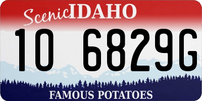 ID license plate 1O6829G