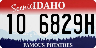 ID license plate 1O6829H