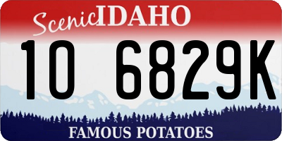 ID license plate 1O6829K