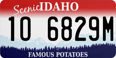ID license plate 1O6829M