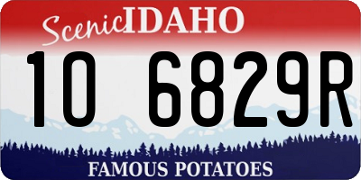 ID license plate 1O6829R