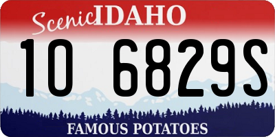 ID license plate 1O6829S